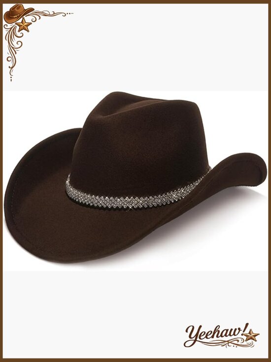 Faux Suede Cowboy Hat Adjustable Wide Brim Western Style Unisex main image 4